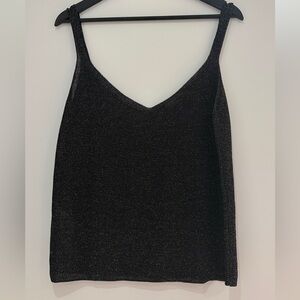 Mango Glittery Black Top